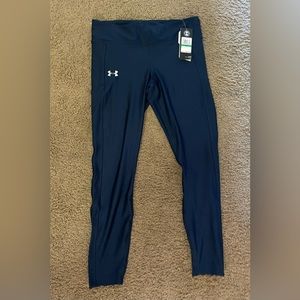 Under Armour heatgear compression leggings navy blue large NWT